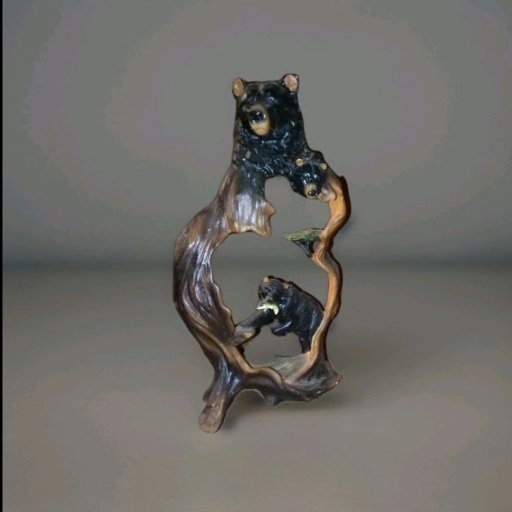 Bear Sculpture in Black and Brown